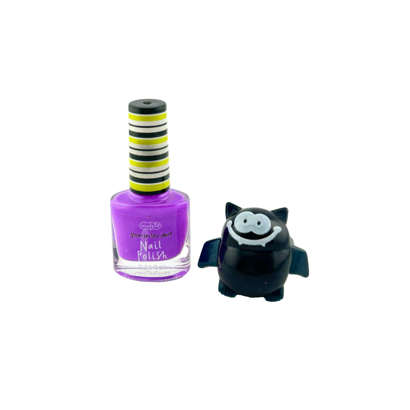 Halloween Nail Polish & Light Up Ring Set - Black Bat