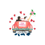 Just Married Quill Wedding Card