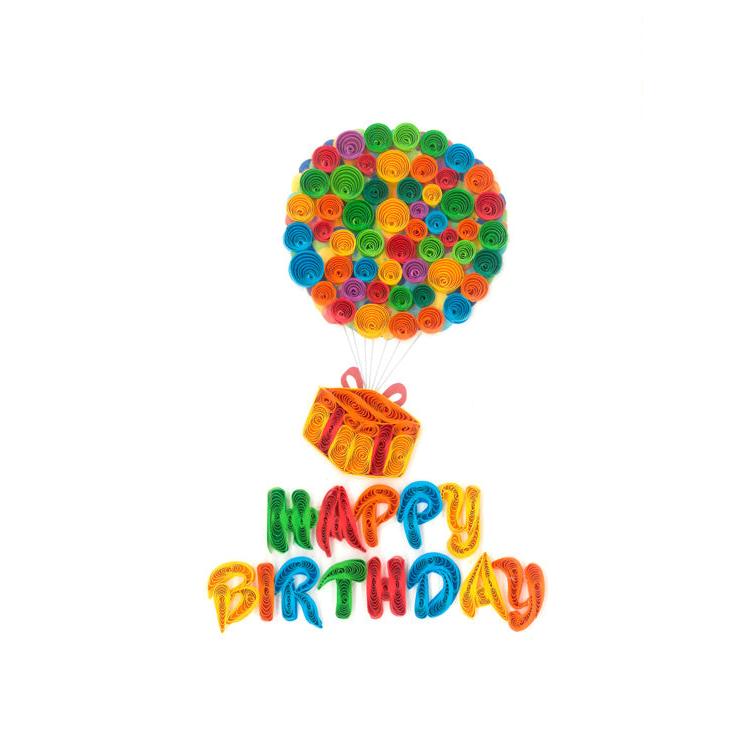 Flying Gift Quill Birthday Card