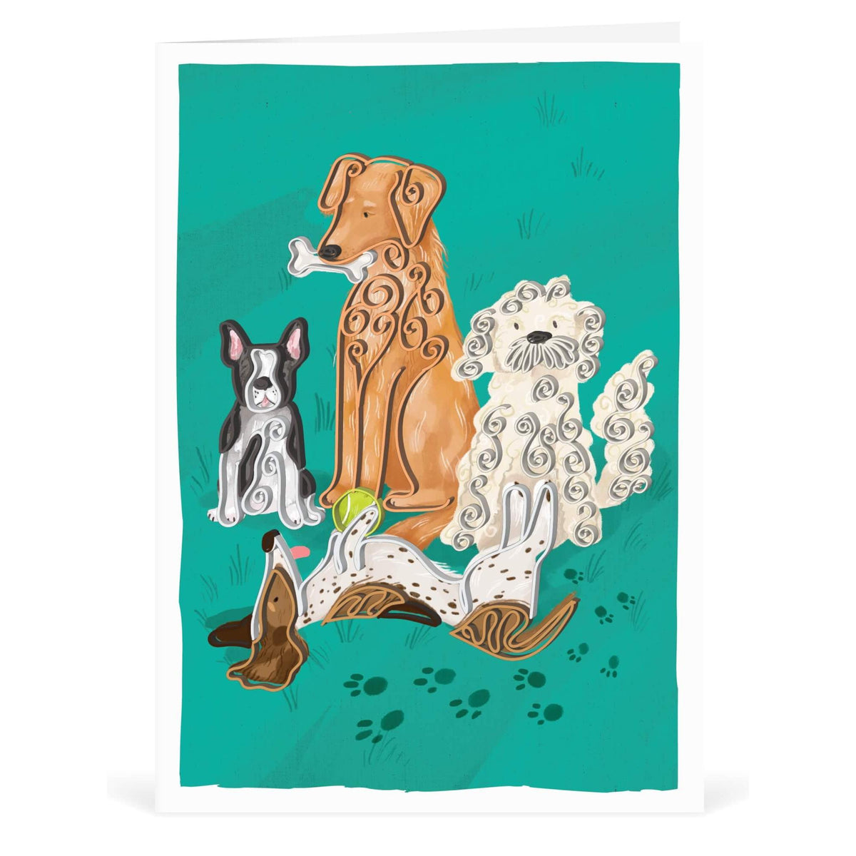 Dogs Quill Greeting Card