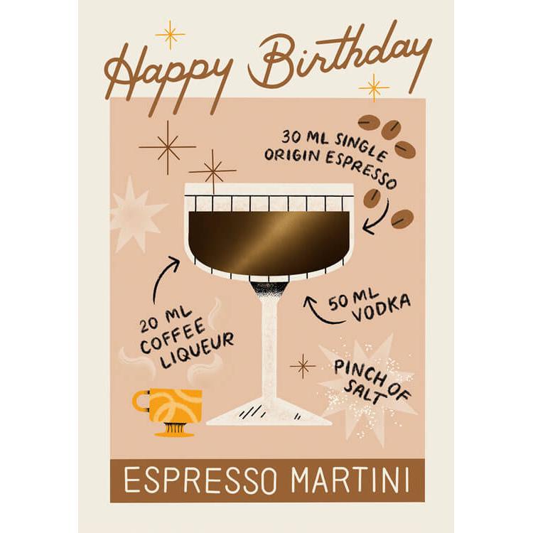 Espresso Martini Birthday Card
