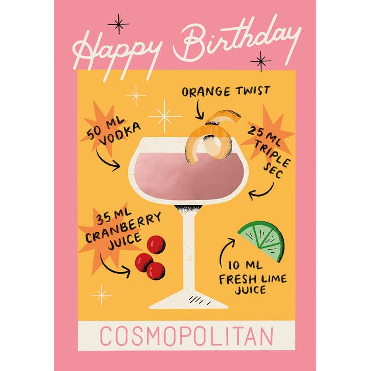 Cosmopolitan Birthday Card