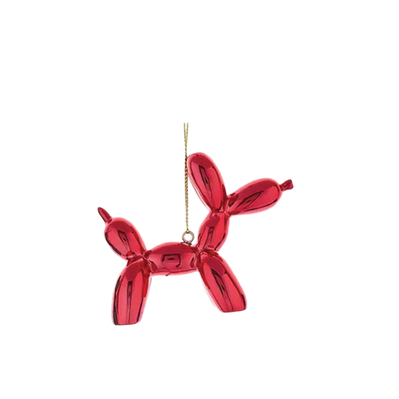 Shiny Balloon Dog Ornament - Red