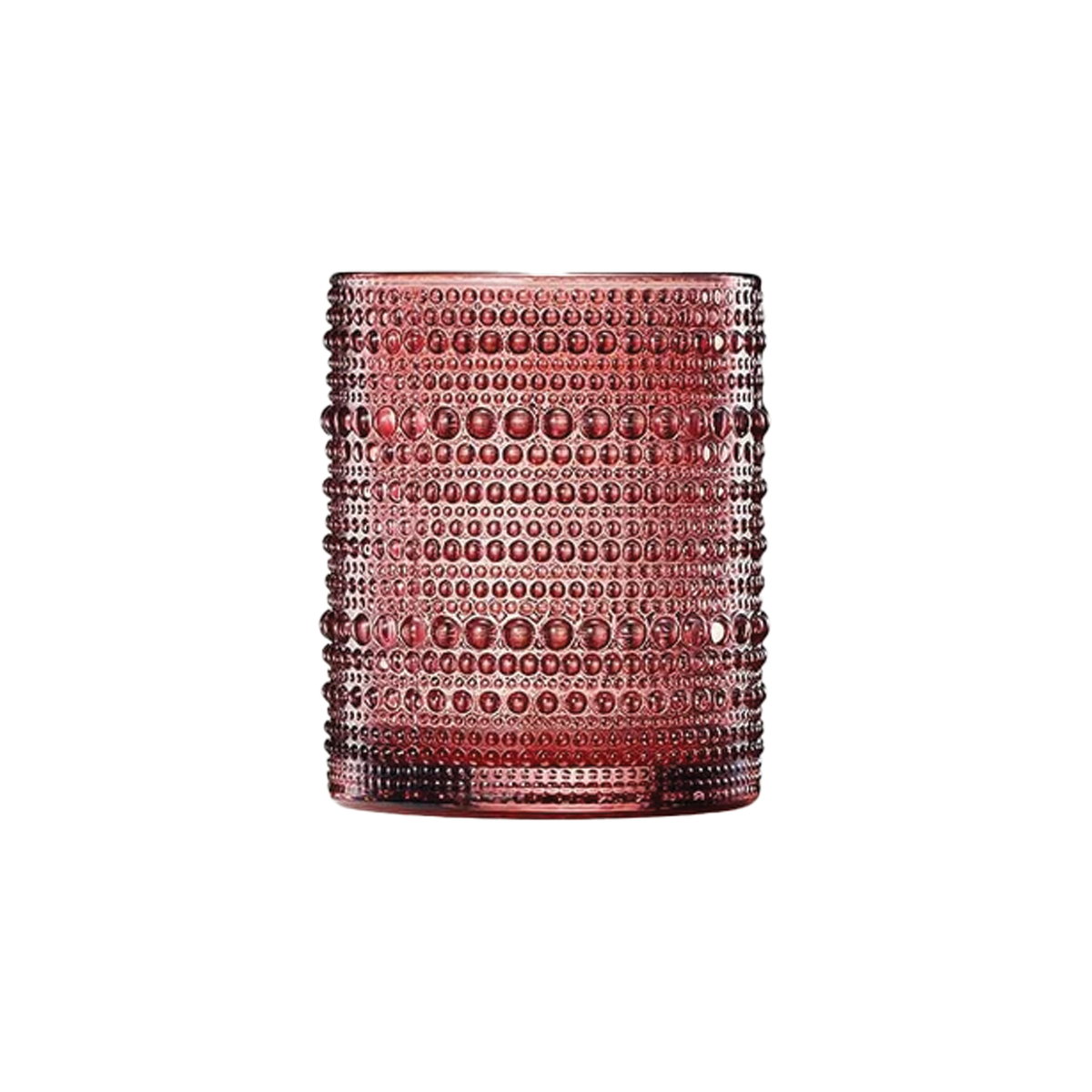 Hobnail Beaded Lowball Glass - Red