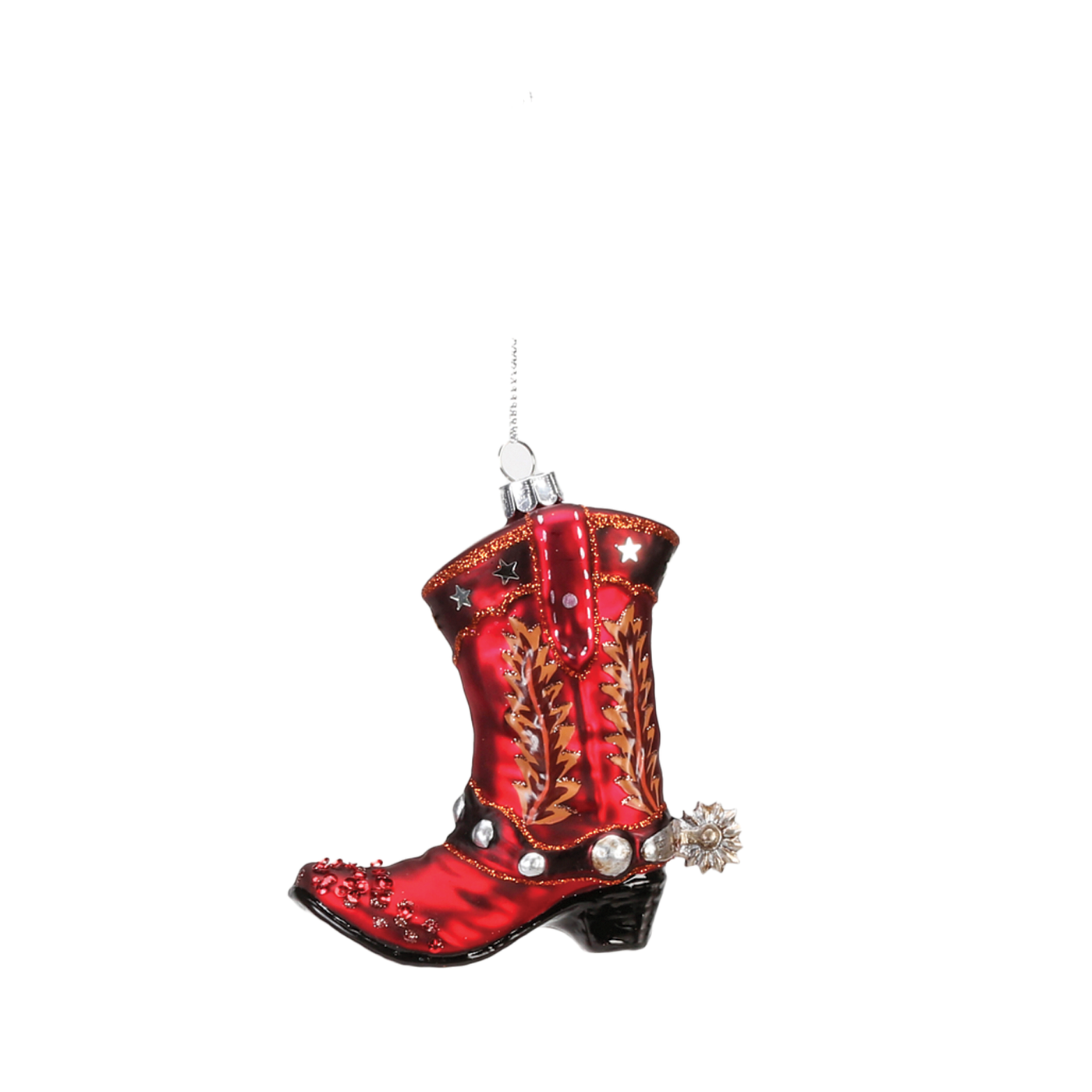 Cowboy Boot Ornament - Red
