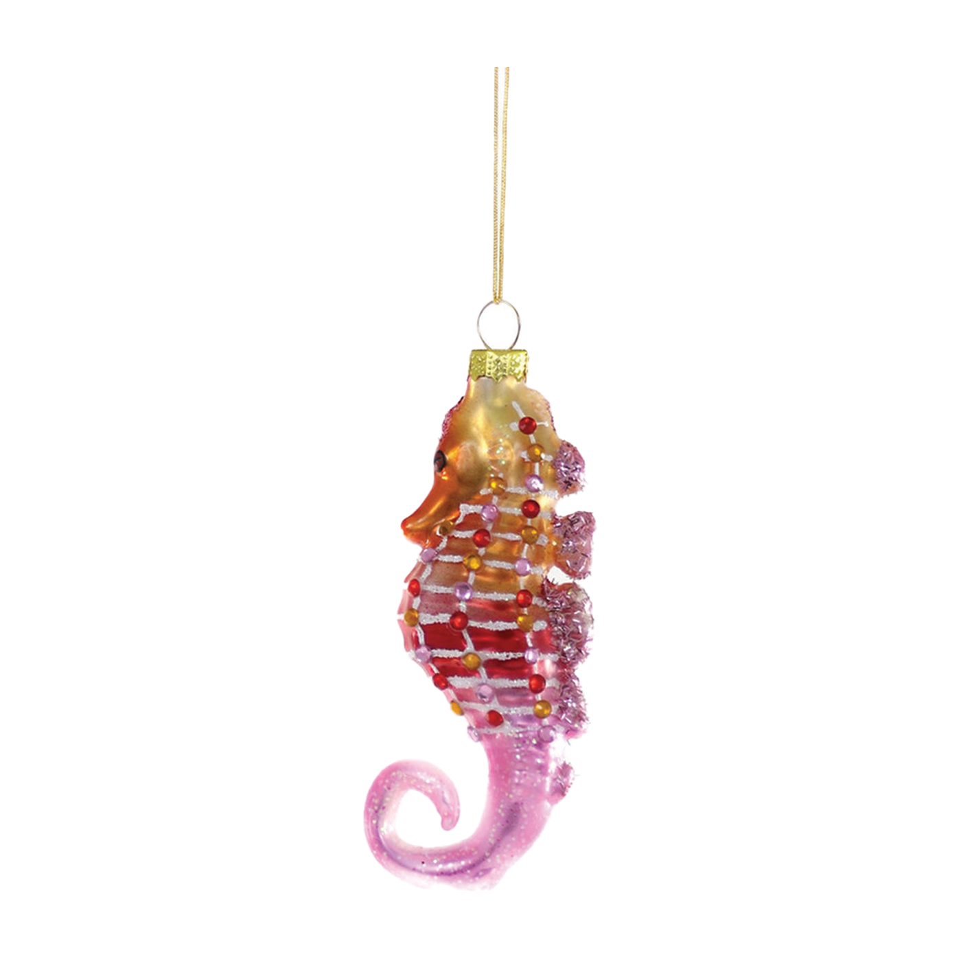 Deep Seas Seahorse Ornament - Orange