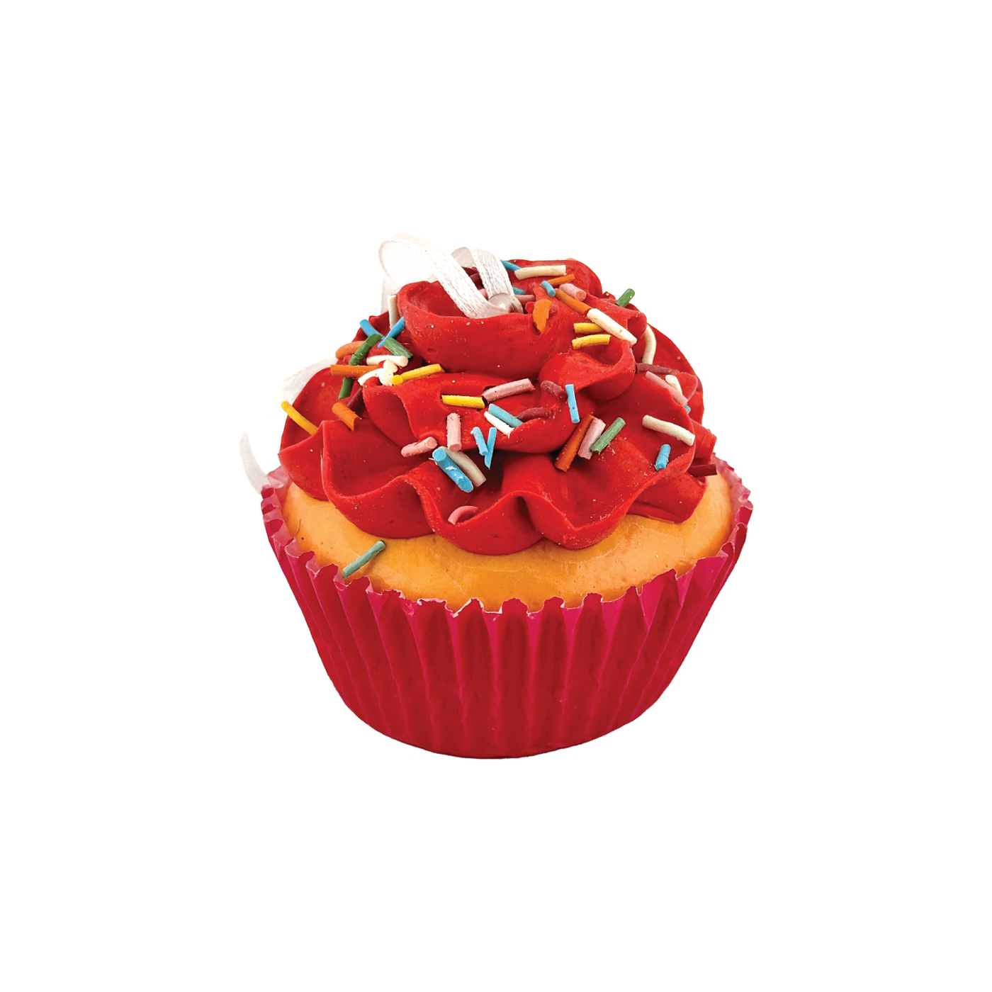 Foam Flower Cupcakes Ornament - Red With Sprinkles