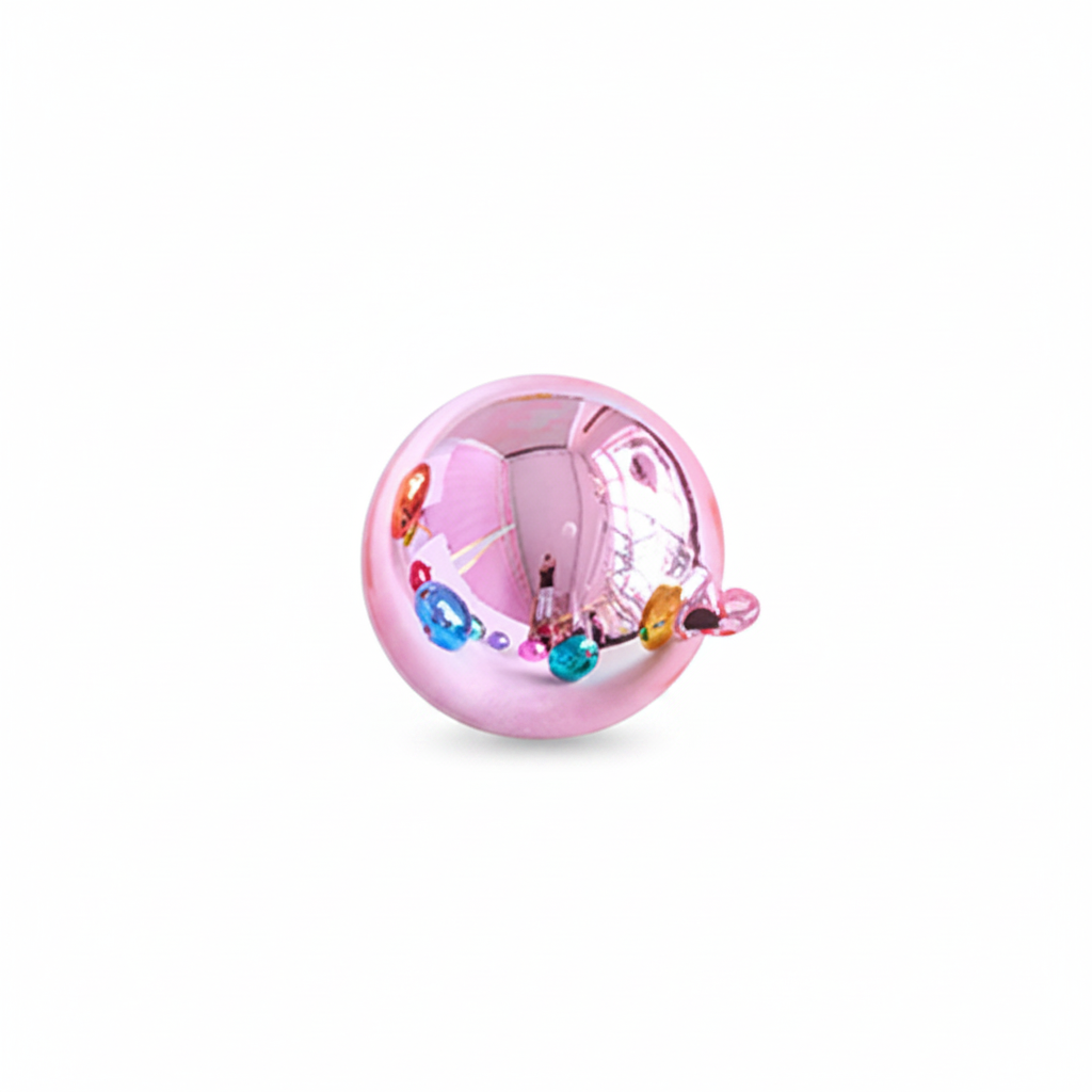 Reflective Ball Ornament - Light Pink