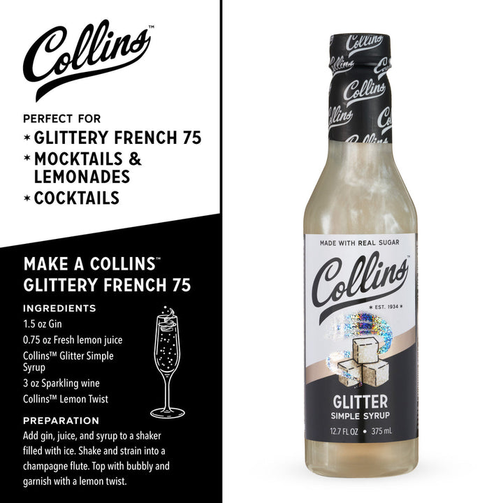 Collins Glitter Simple Syrup - 12.7 Oz.