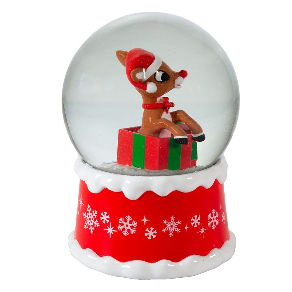 Musical Rudolph The Red Nose Reindeer® In Present Water Globe