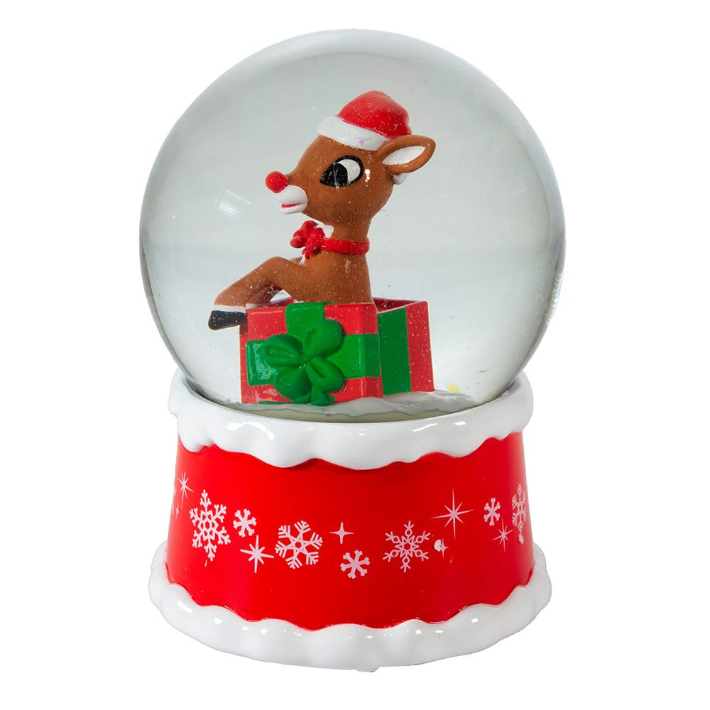 Musical Rudolph The Red Nose Reindeer® In Present Water Globe