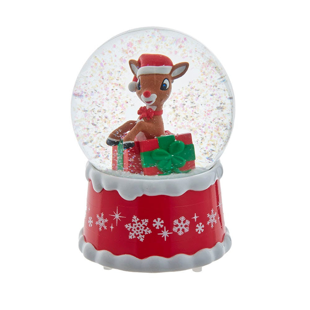 Musical Rudolph The Red Nose Reindeer® In Present Water Globe