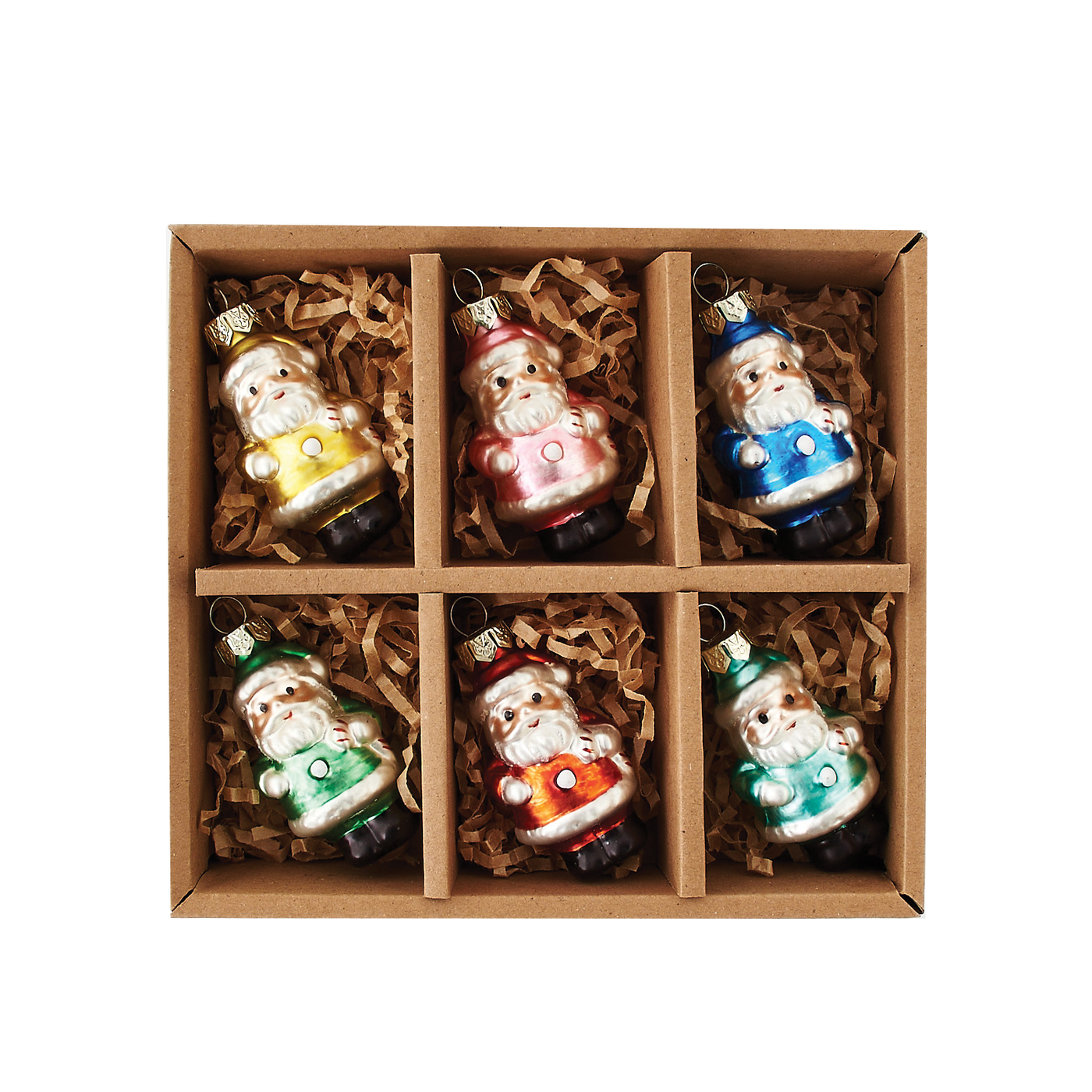 Santa Glass Ornament Set