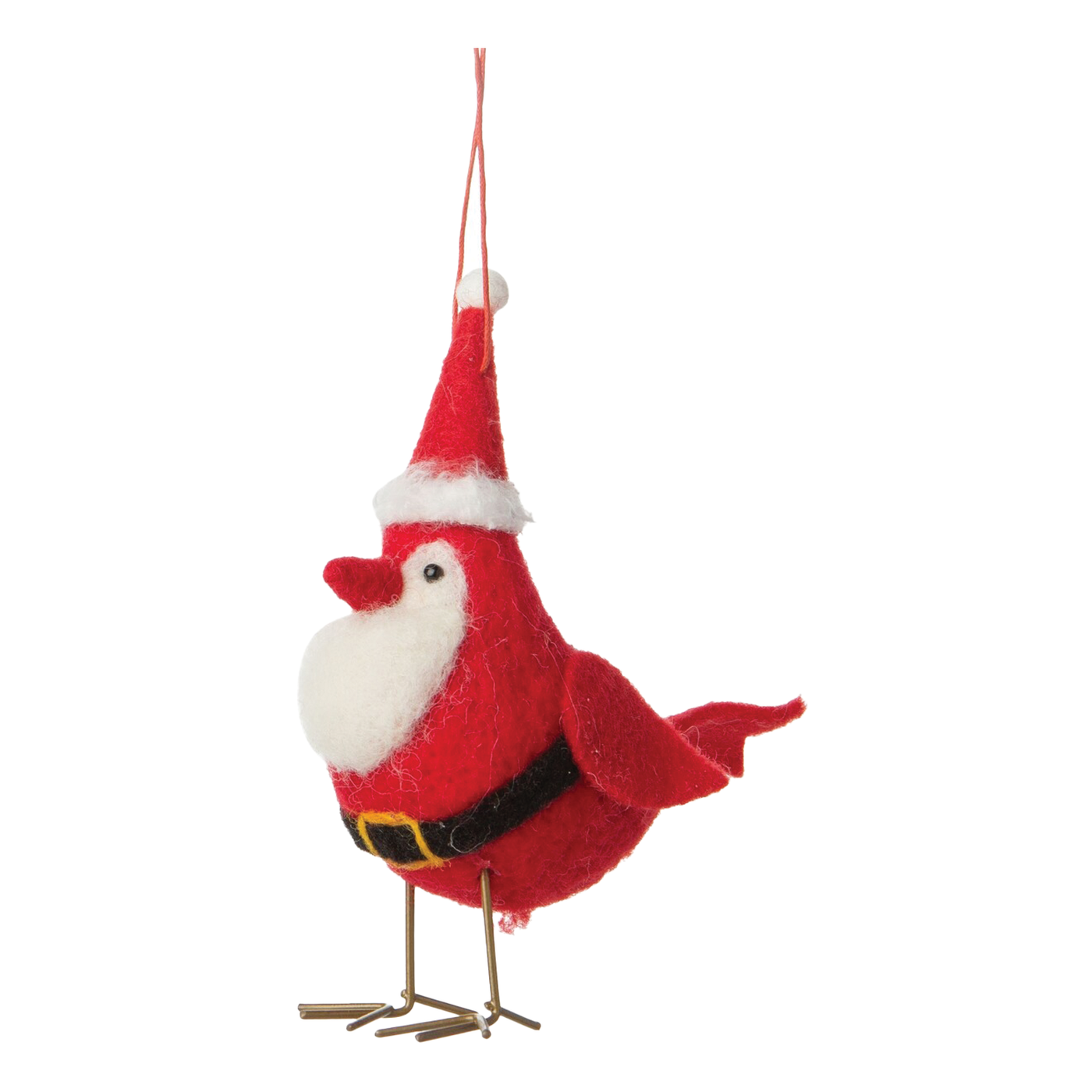 Felt Robin Ornament - Santa