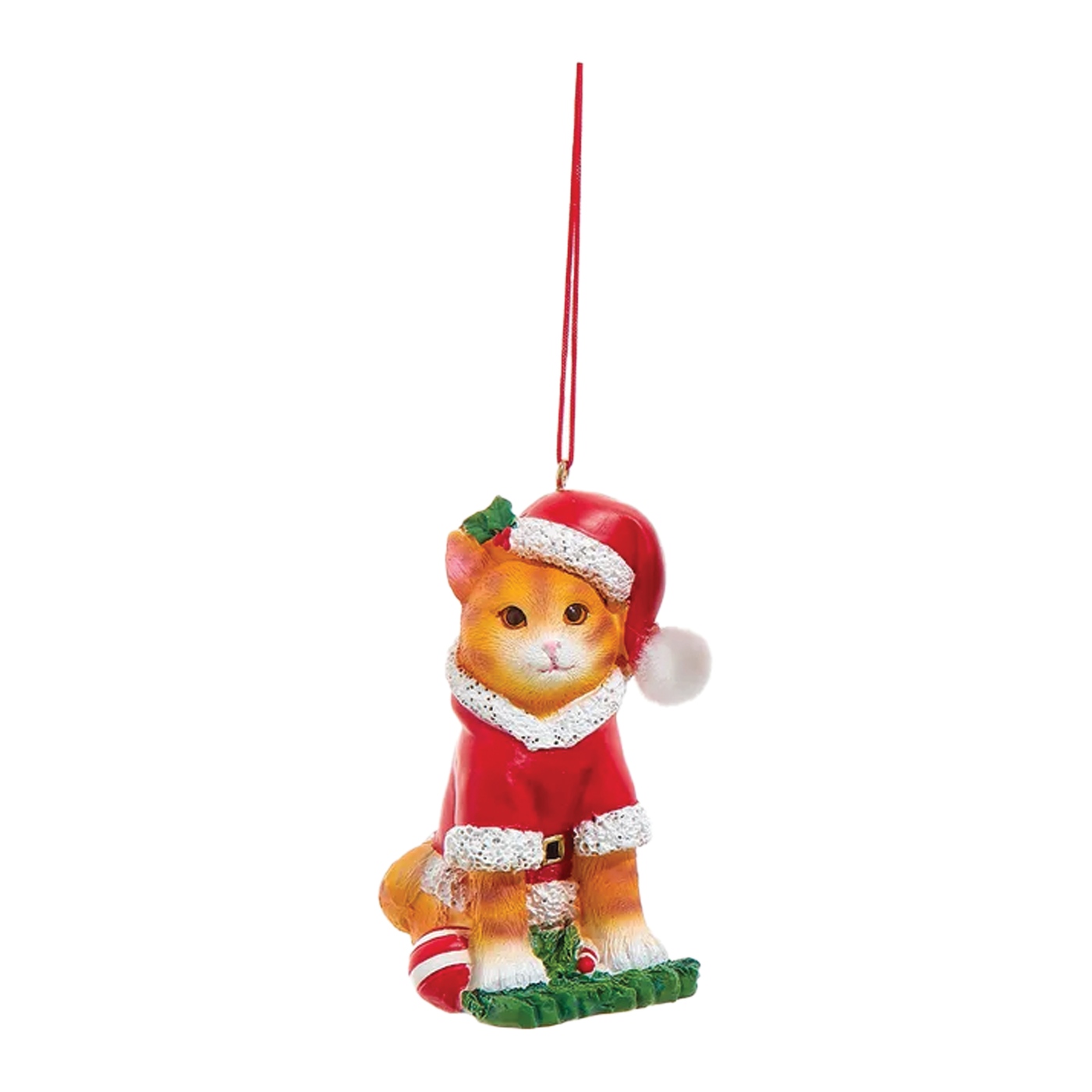 Holiday Cat Ornament - Santa