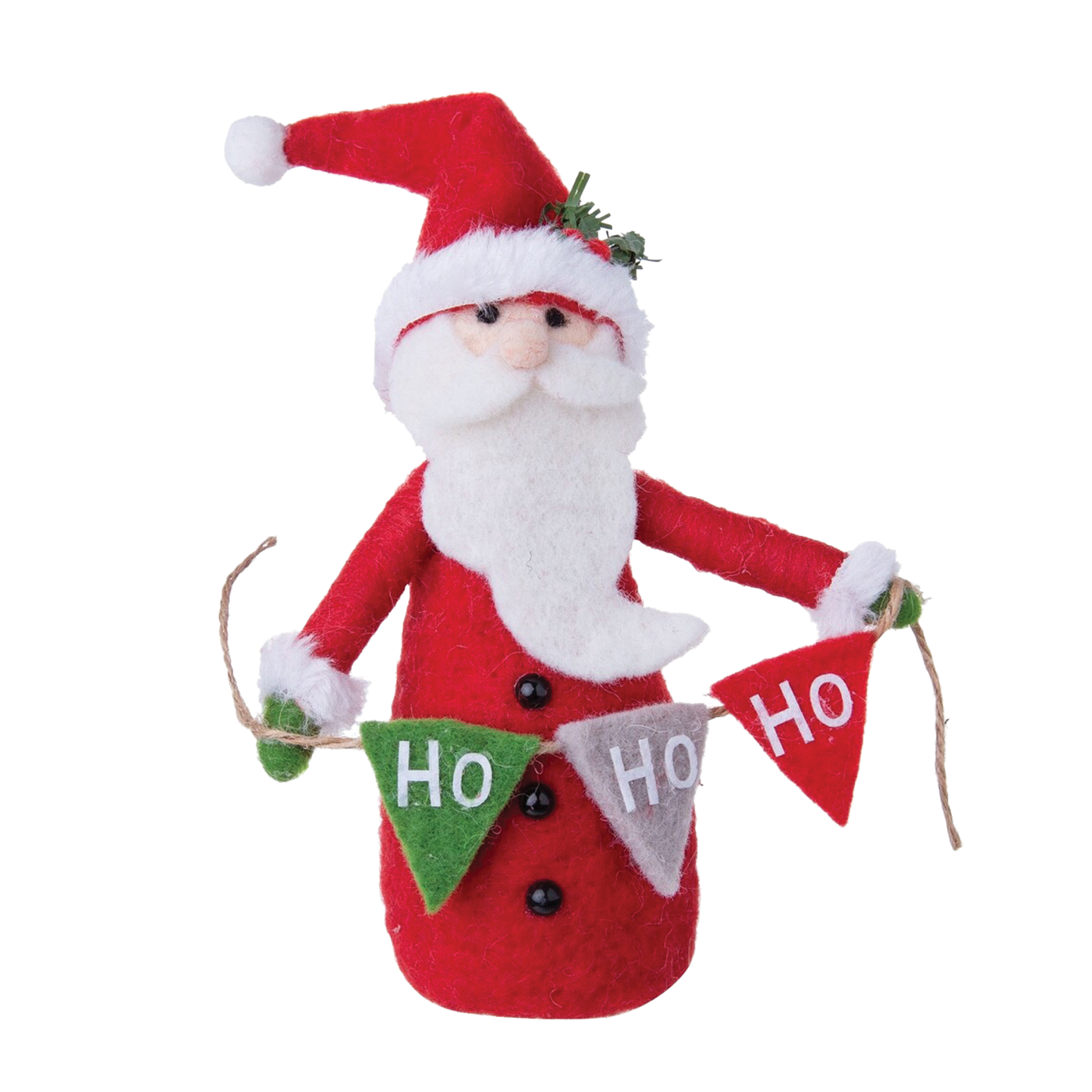 Felt Santa With Ho-Ho-Ho Garland Ornament