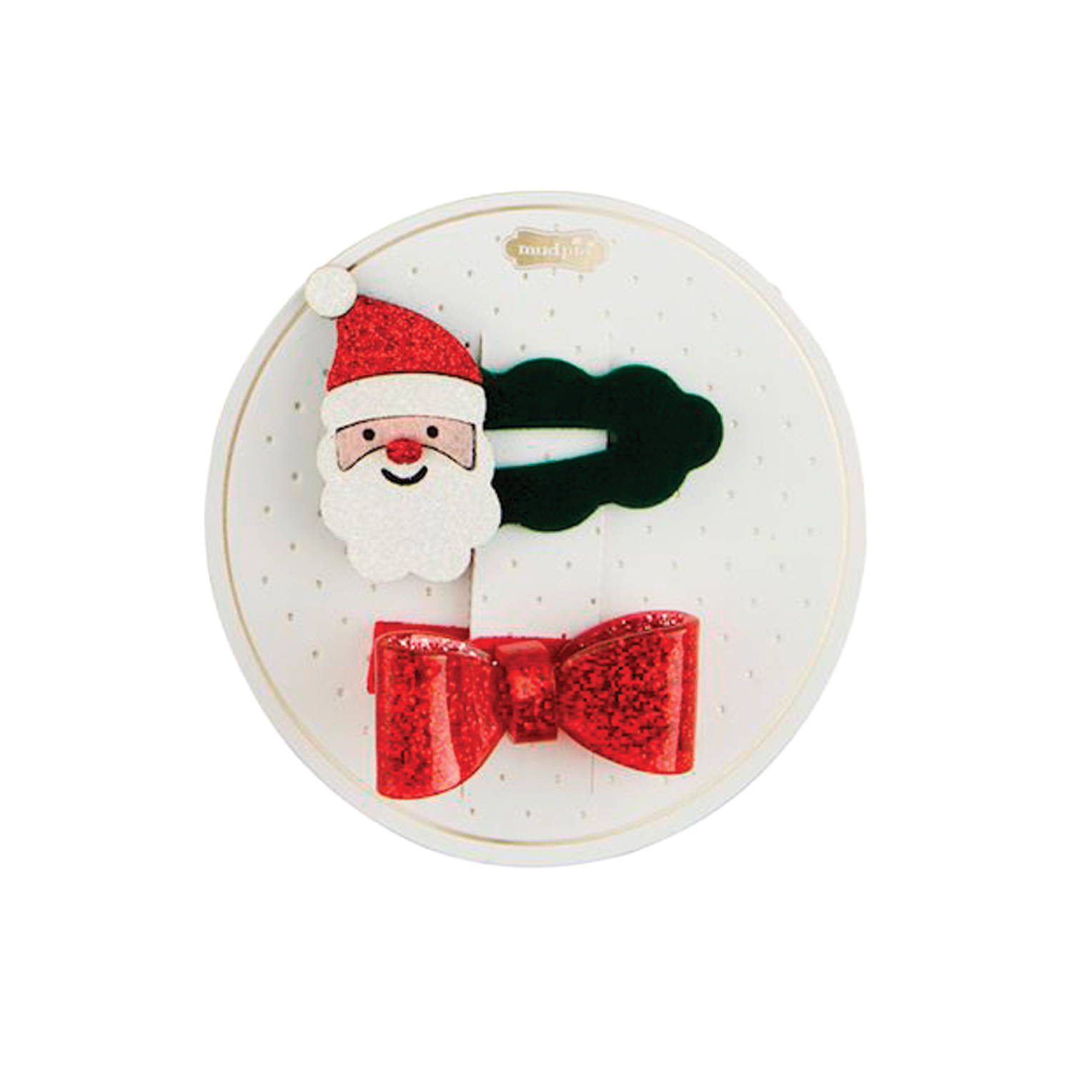 Christmas Hair Clips - Red Bow & Santa
