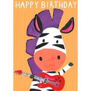 Zebra Rockstar Birthday Card