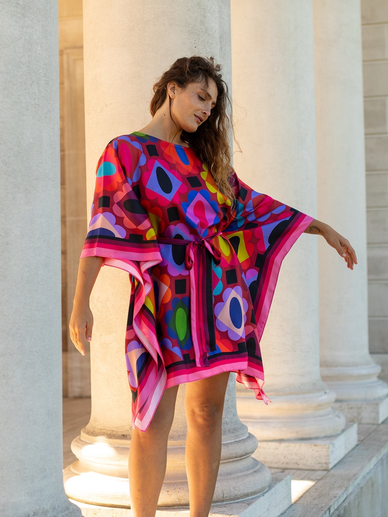 Serena Silk Caftan Gems Garnet