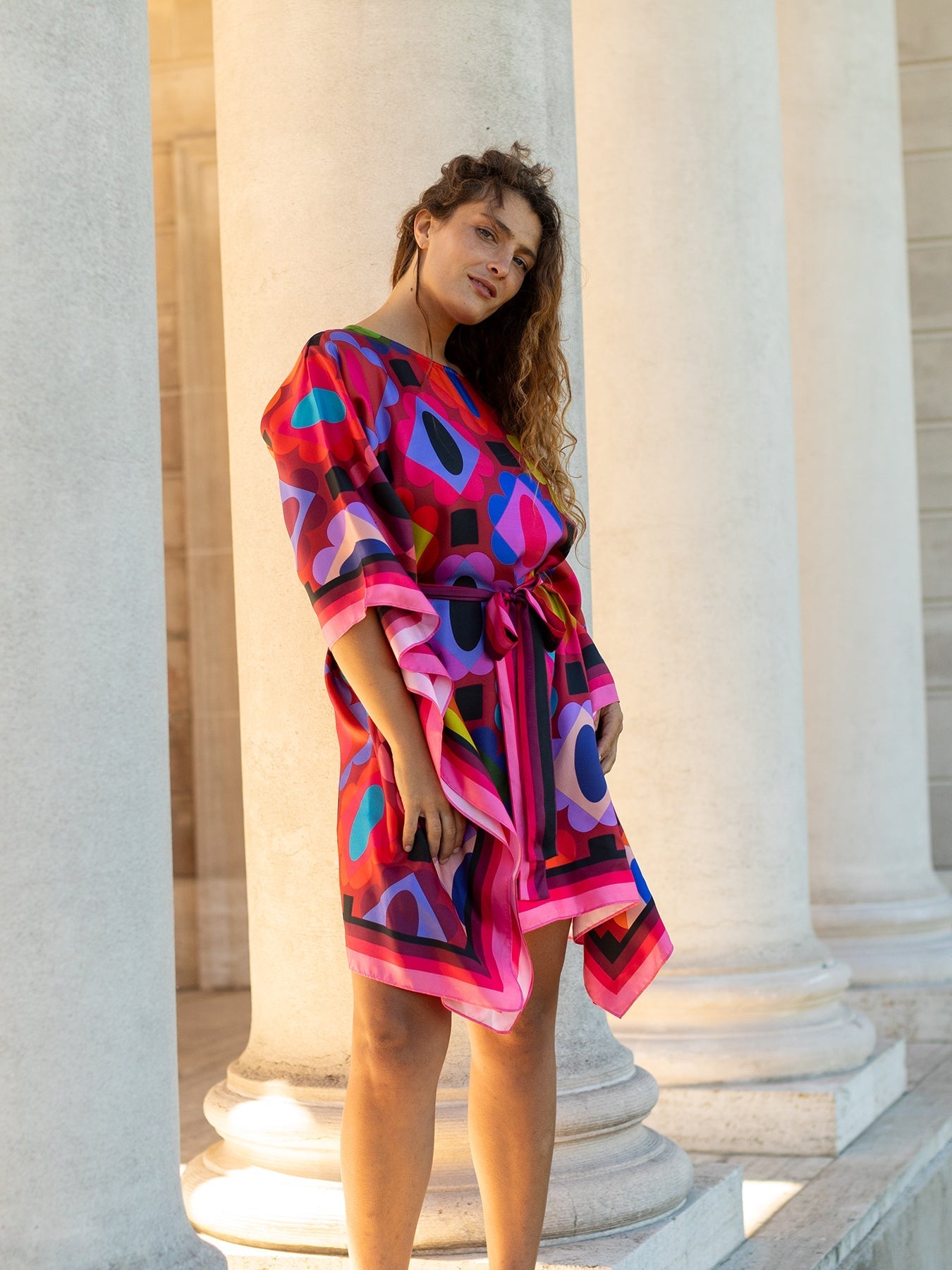 Serena Silk Caftan Gems Garnet