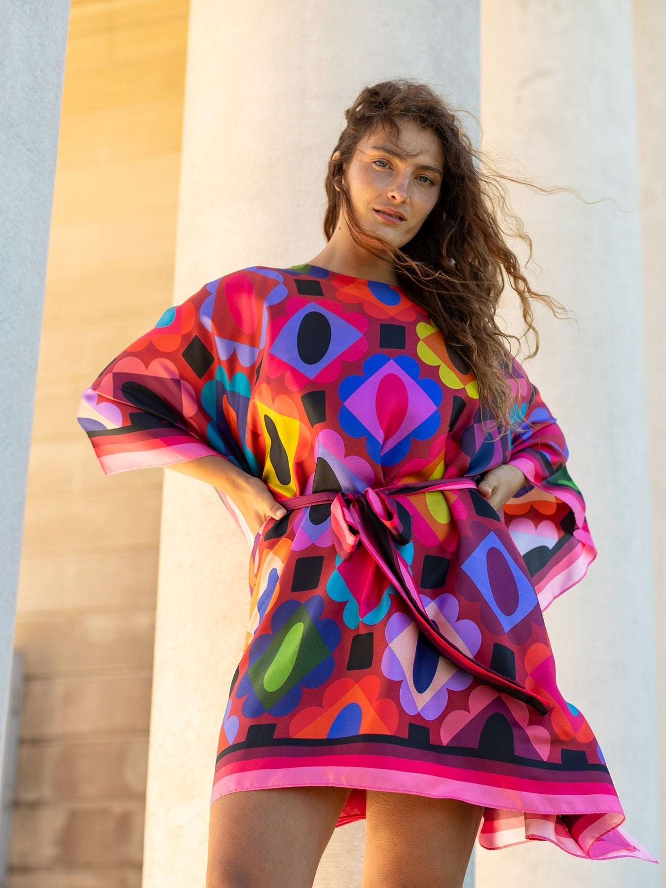 Serena Silk Caftan Gems Garnet