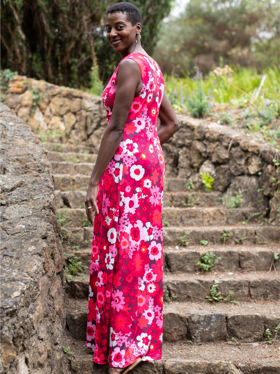 Sienna Maxi Dress Flower Power Burgundy