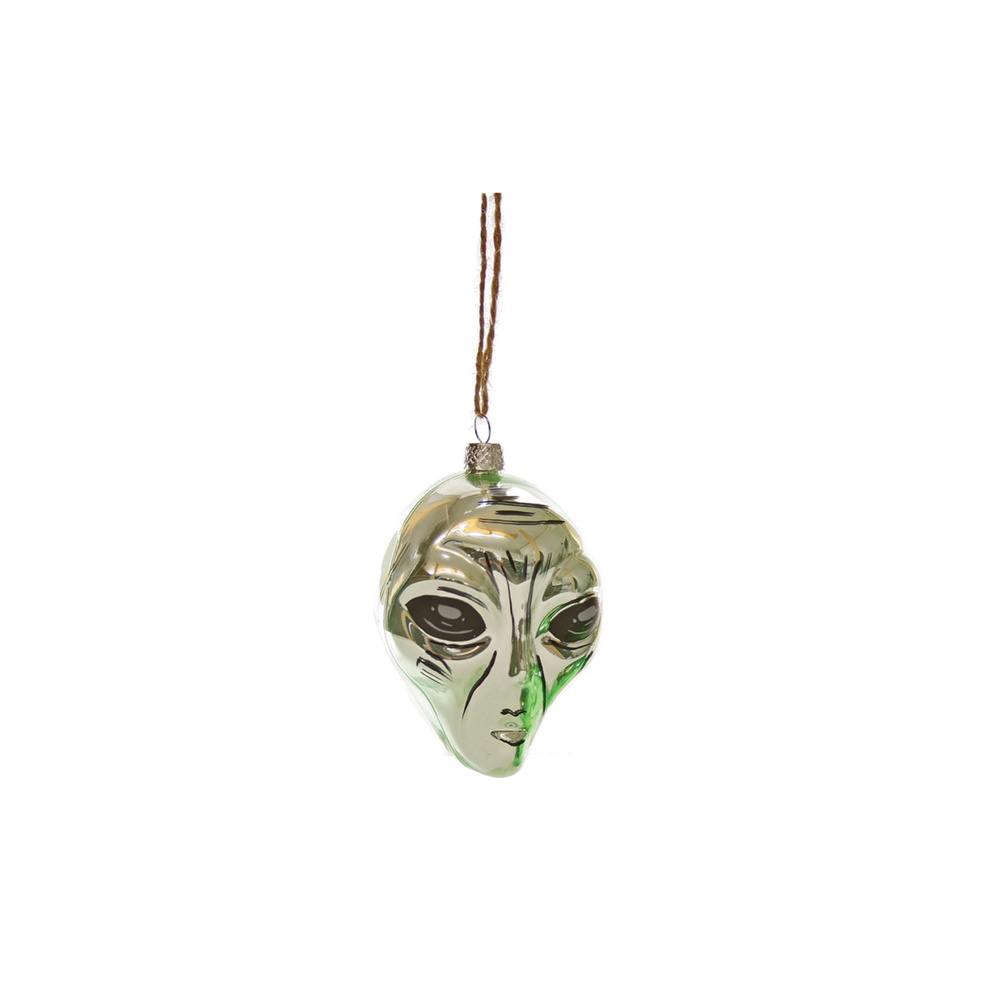 Alien Head Ornament - Silver