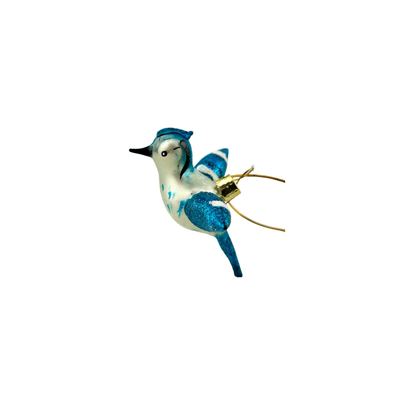 Winter Song Bird Ornament - Silver & Blue