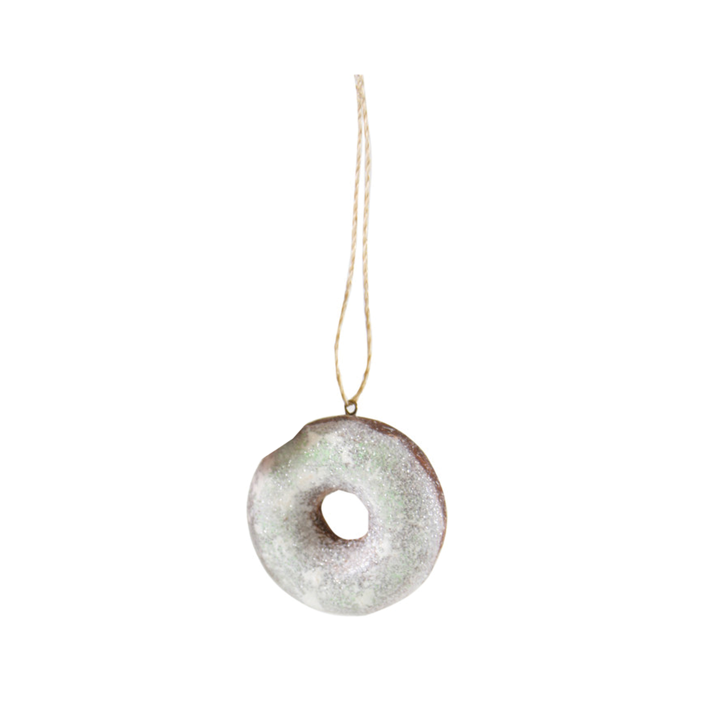 Tiny Donut Ornament - Silver