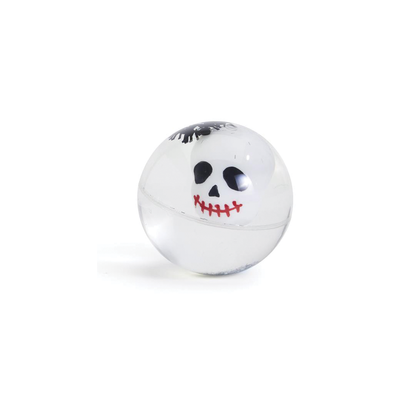 Light Up Skull And Spiders Bouncing Ball - Silver