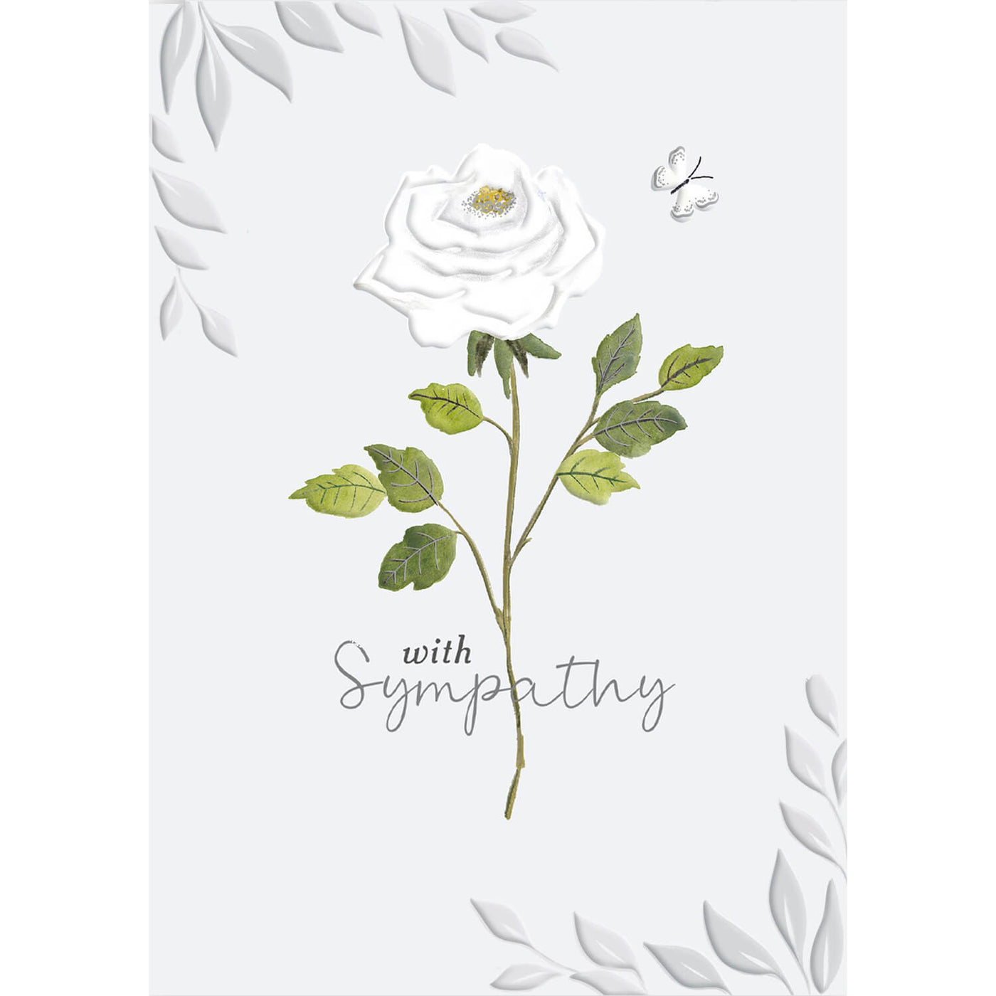 White Rose Sympathy Greeting Card