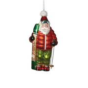 Santa Skier Ornament -  Red