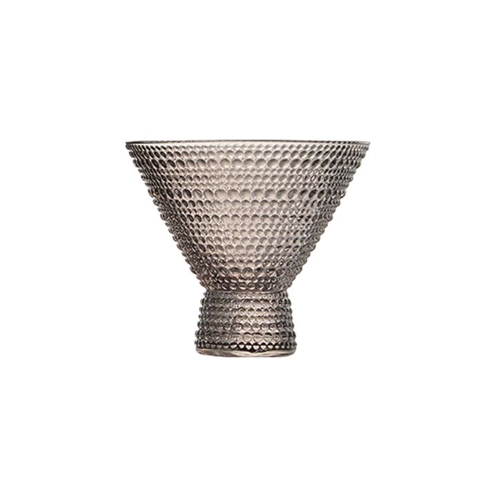 Beaded Stemless Martini Drinking Glass- Grey