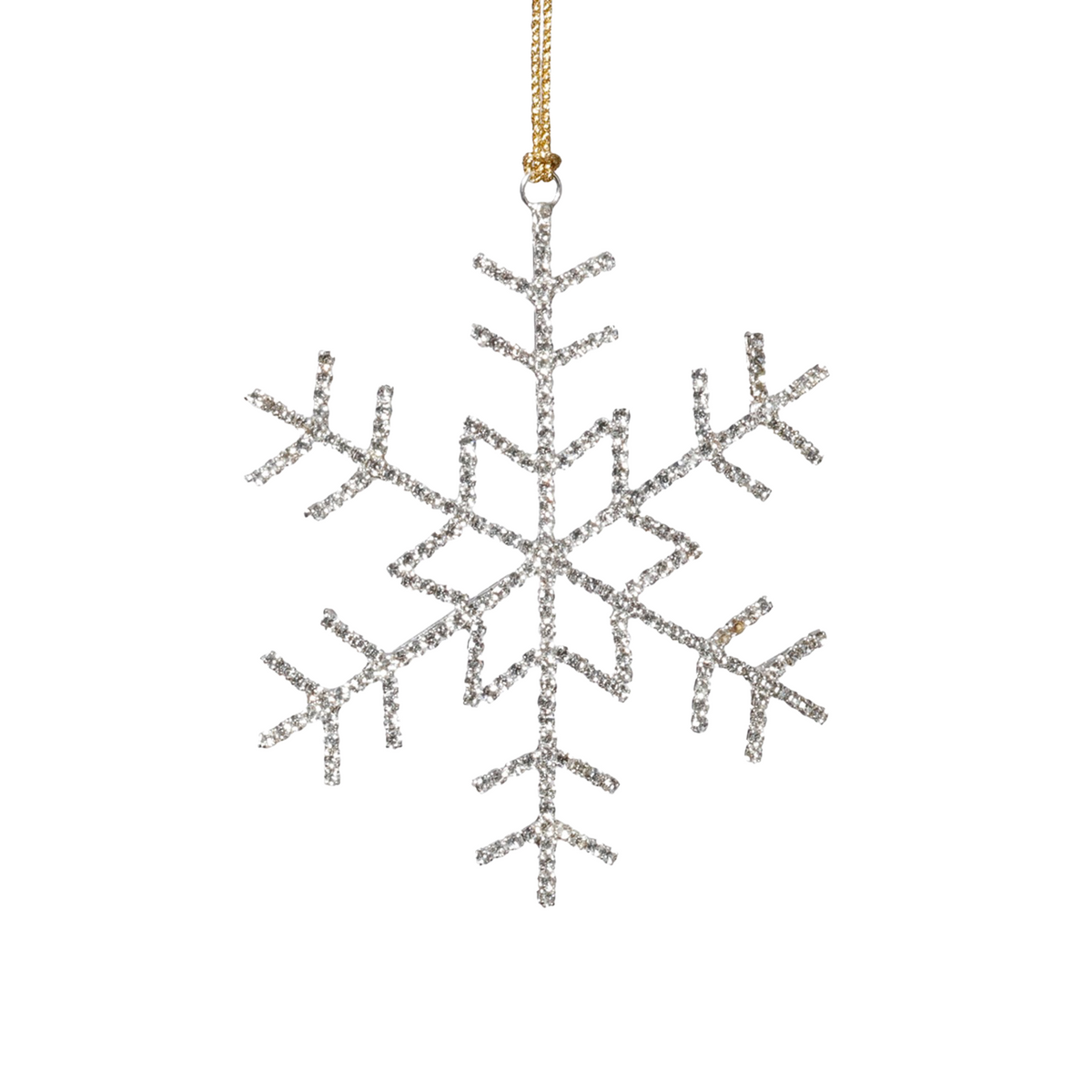 Snowflake With Rhinestones Ornament - Silver
