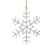 Snowflake With Rhinestones Ornament - Silver