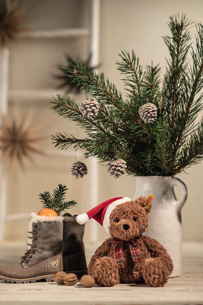 Jimmy Christmas Teddy Bear with Santa Hat and Bow