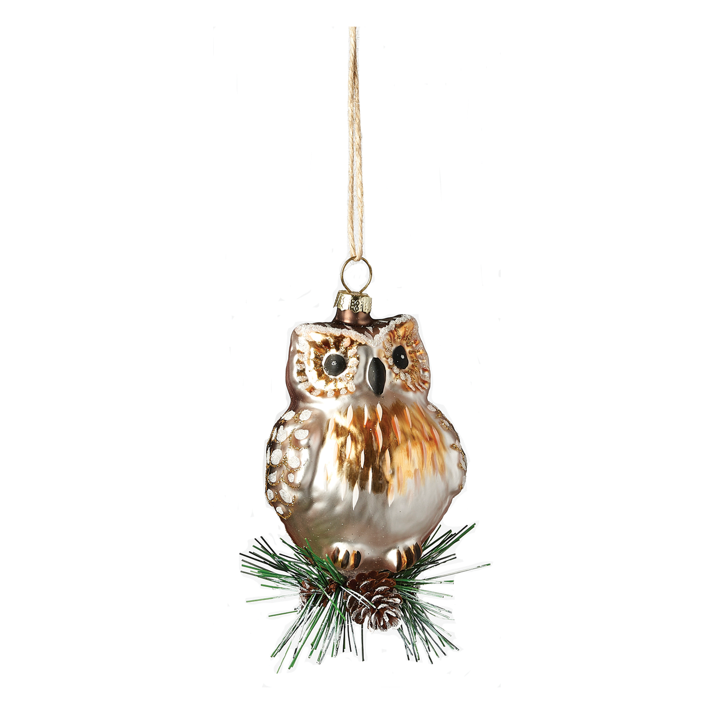 Owl Glass Ornament - Spotted