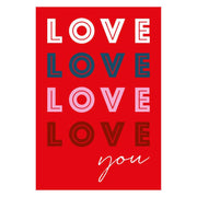Love, Love, Love Greeting Card