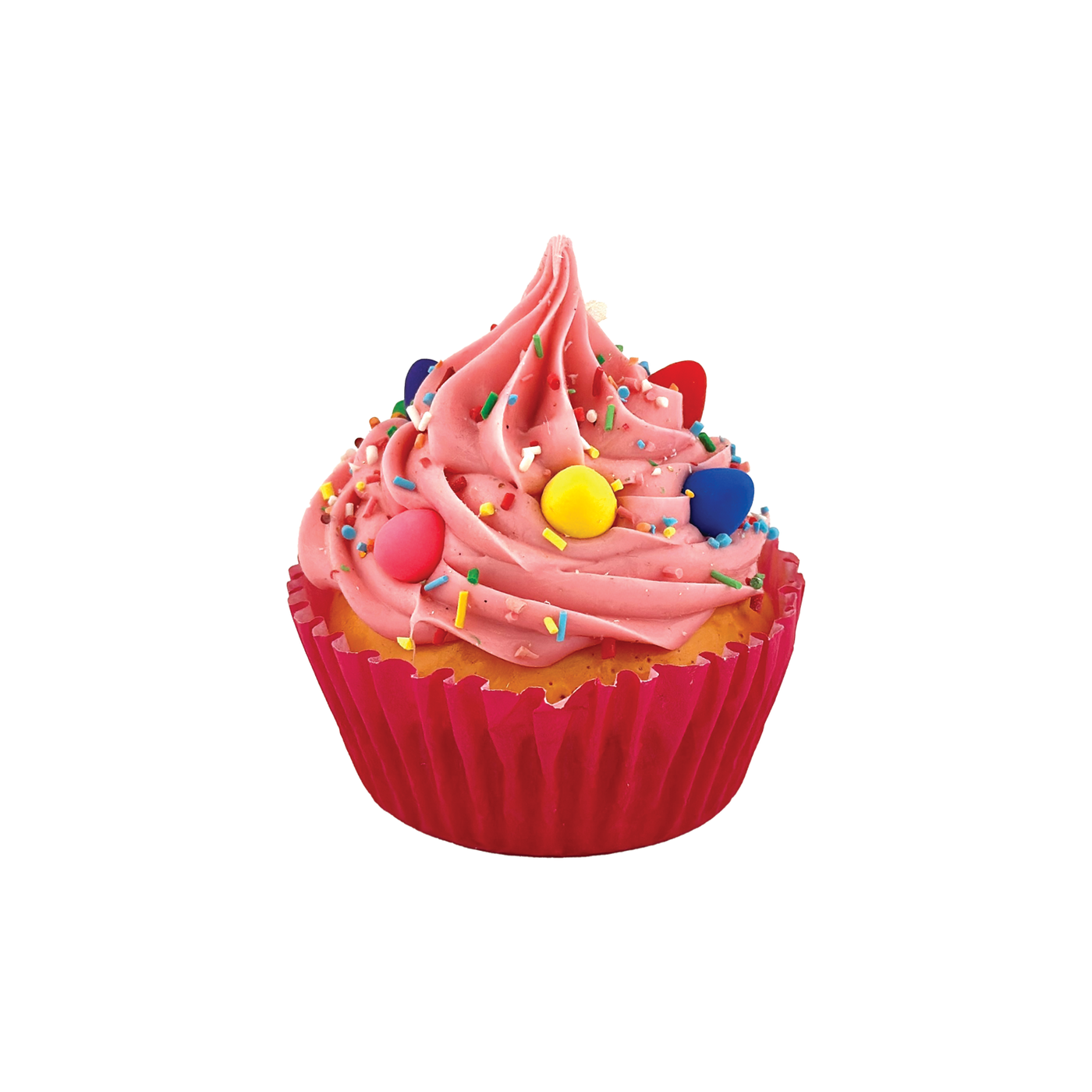 Foam Cupcake with Candy Ornament - Strawberry With Rainbow Candy