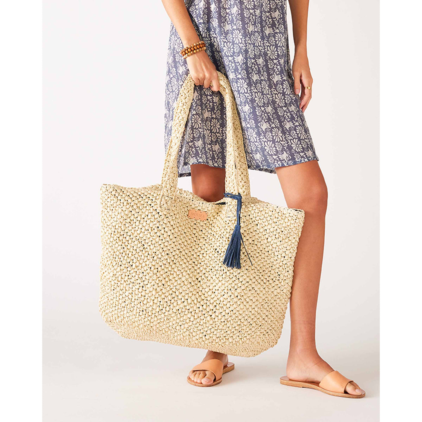 Large Sun Chaser Straw Tote - Natural