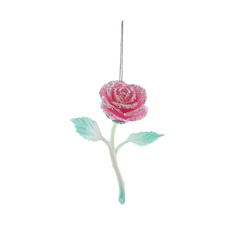 Pink Rose Ornament - Hot Pink
