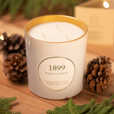 Tobacco & Amber White & Gold 21 oz 3 Wick Candle