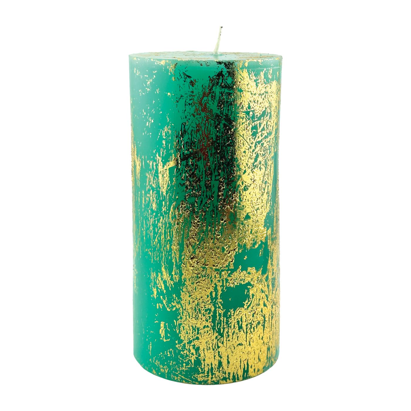 Rainbow Pillar Candle - Teal