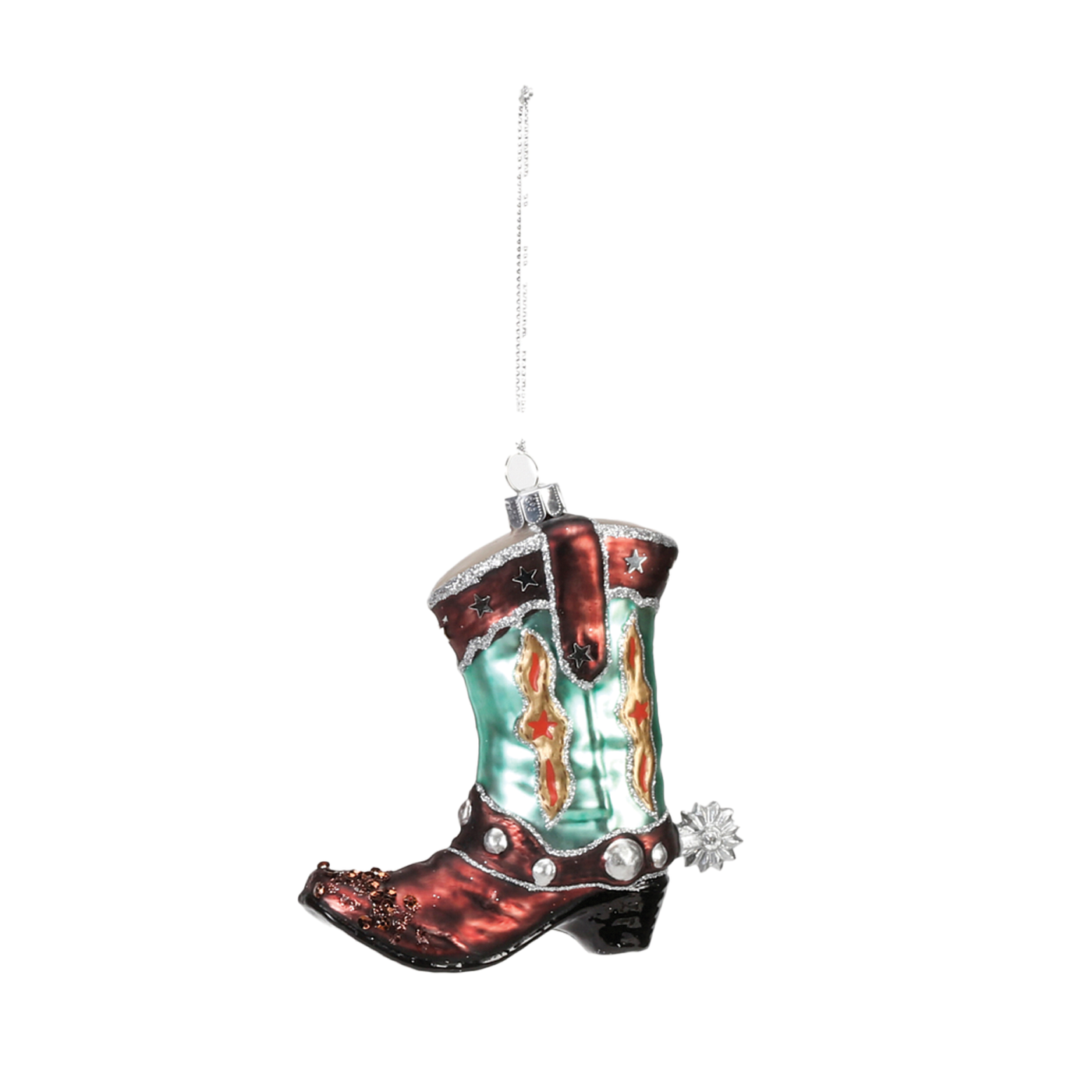Cowboy Boot Ornament - Teal
