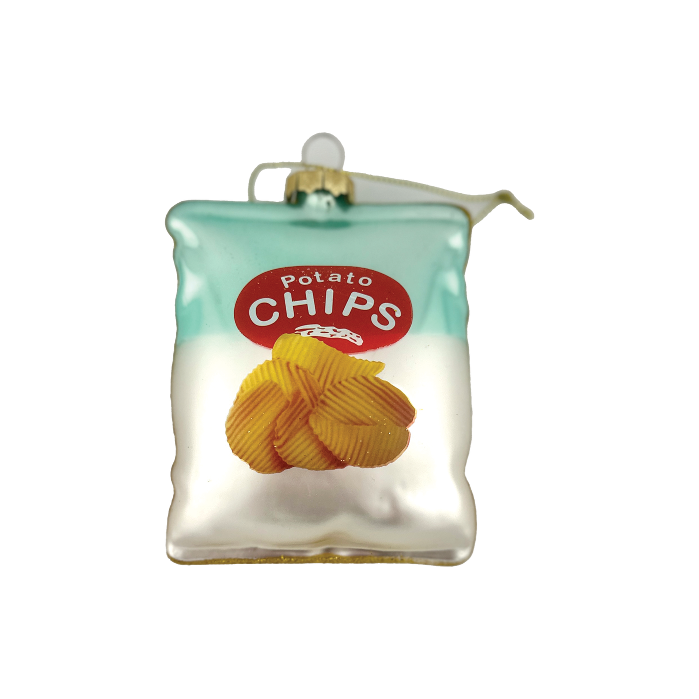 Potato Chip Bags Ornament - Teal