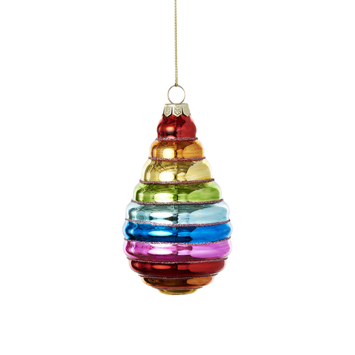 Rainbow Ornament - Teardrop Horizontal Stripes