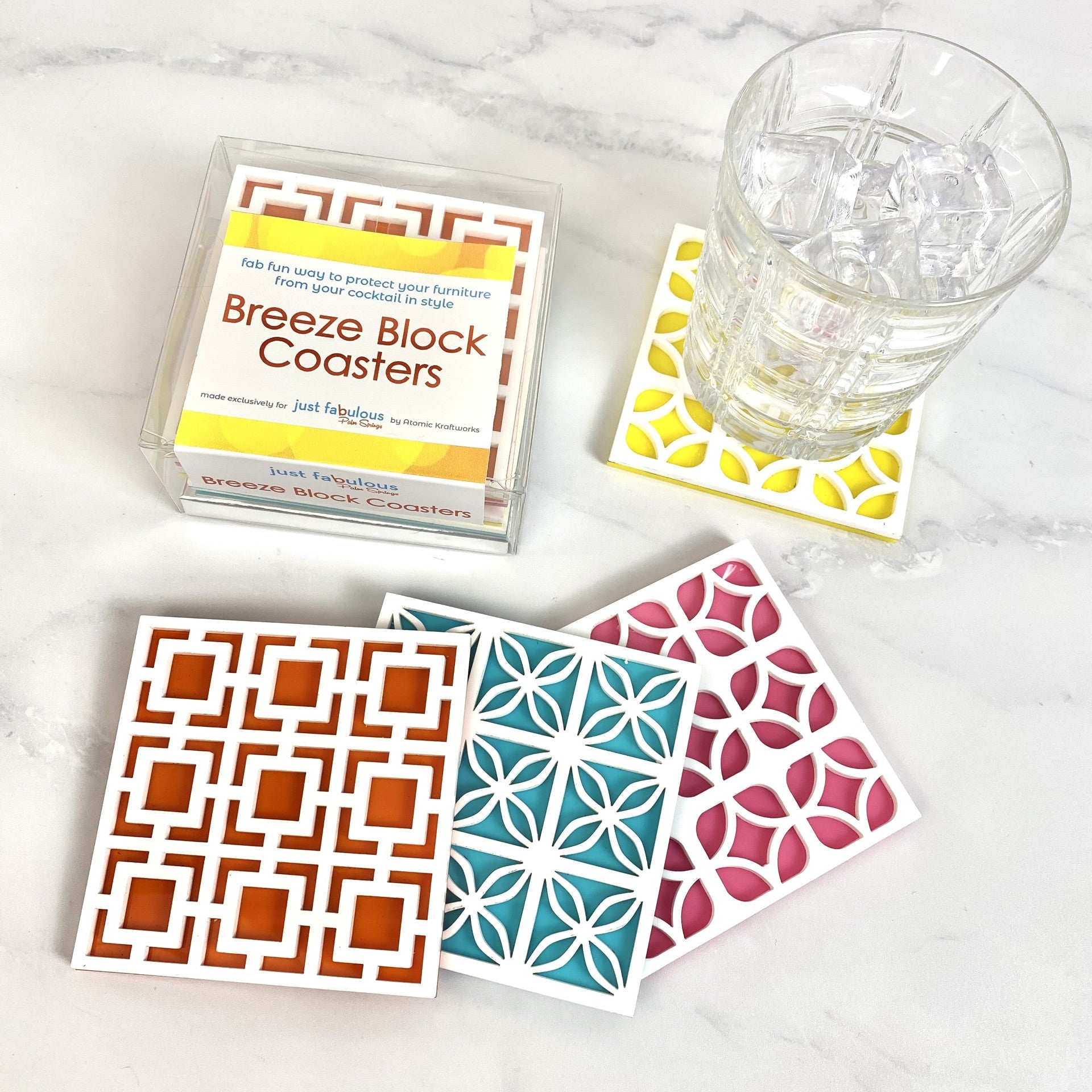 Palm Springs Breeze Block Coaster Set - Just Fabulous Palm Springs