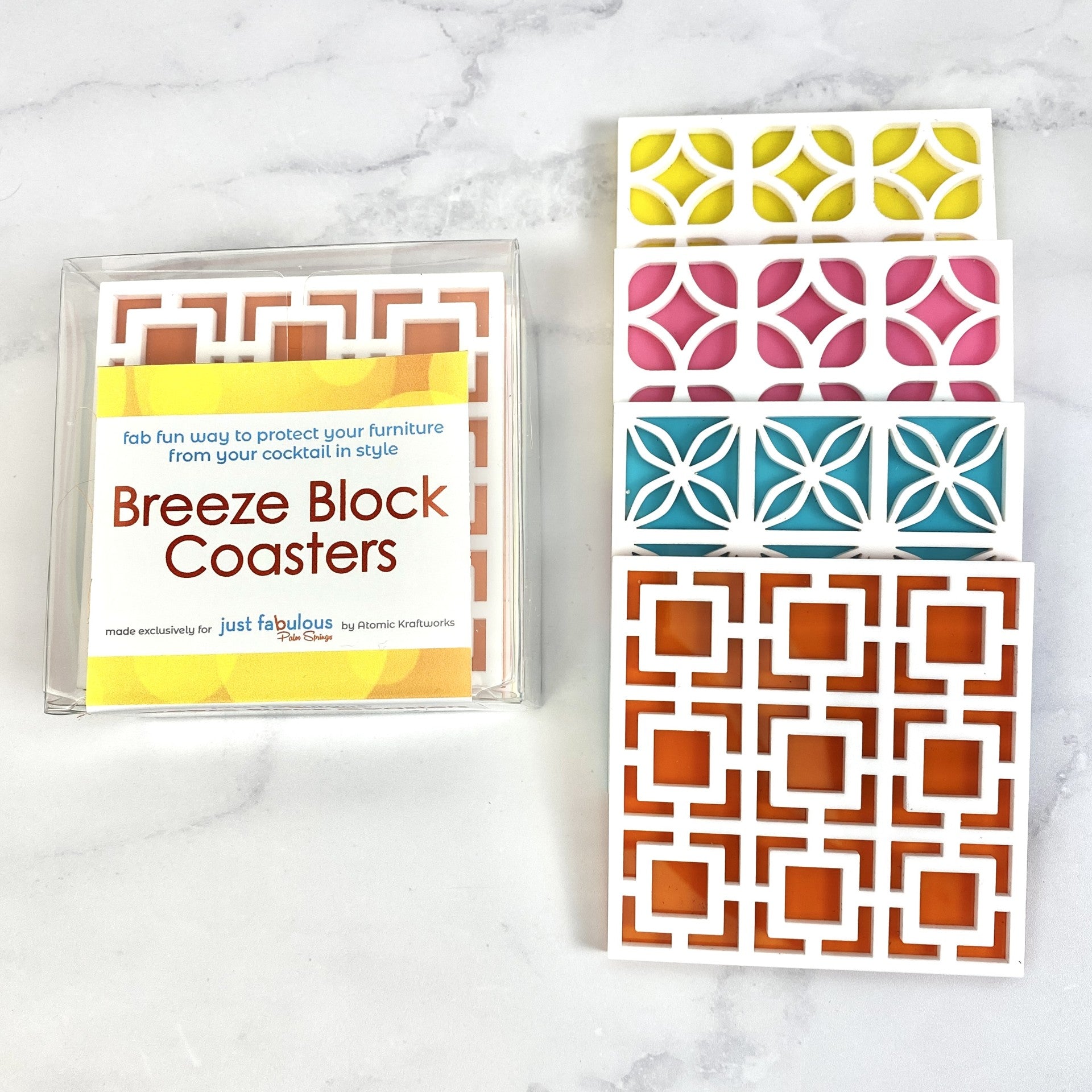 Palm Springs Breeze Block Coaster Set - Just Fabulous Palm Springs