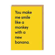 Monkey With New Banana Greeting Card