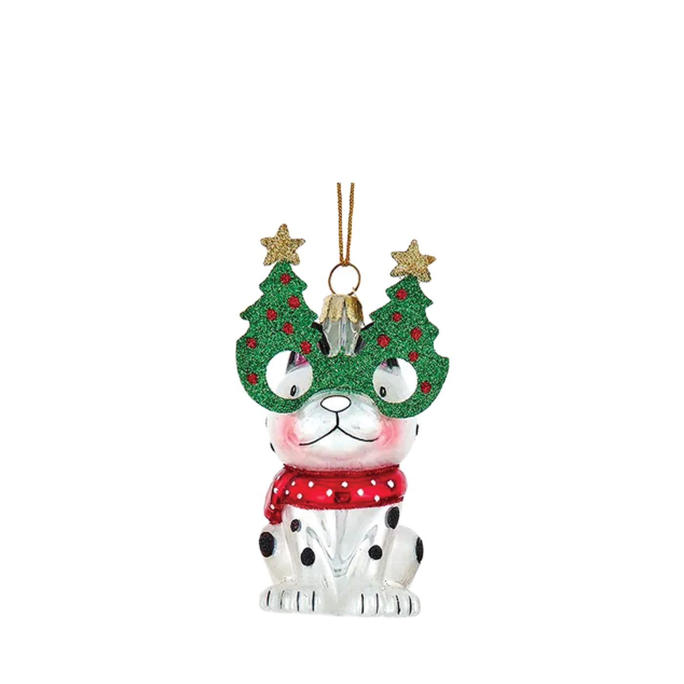 Christmas Dog Ornament - Tree Glasses